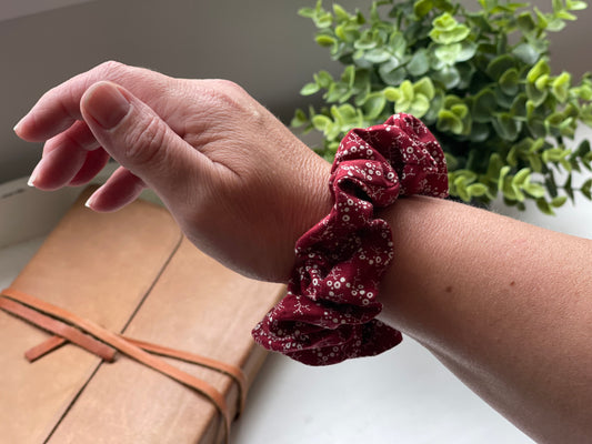 Red Floral Scrunchie