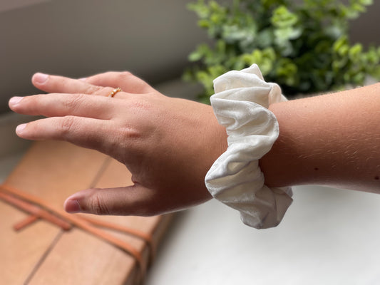 White Velvet Scrunchie