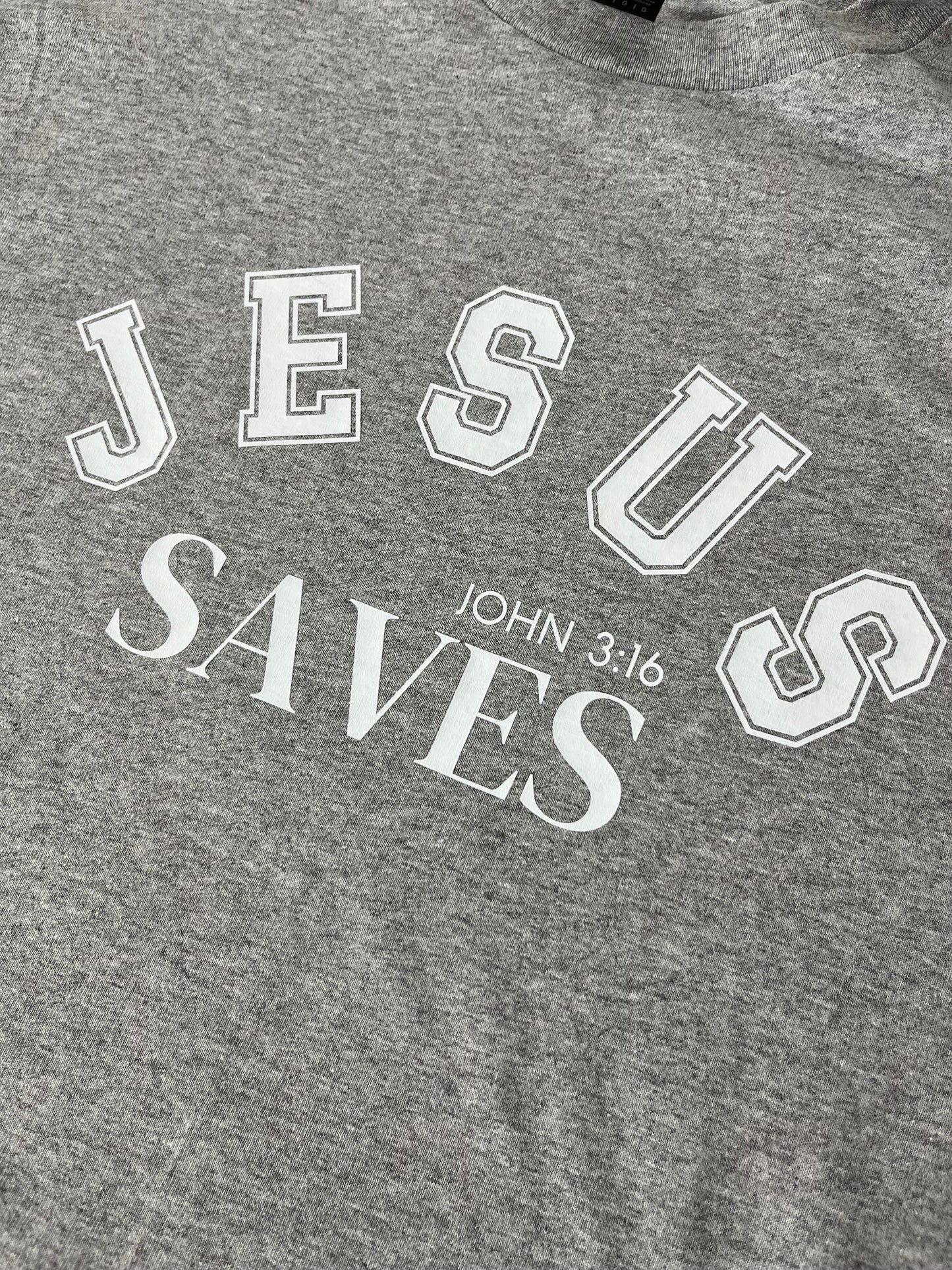 Jesus Saves Gray T-shirt