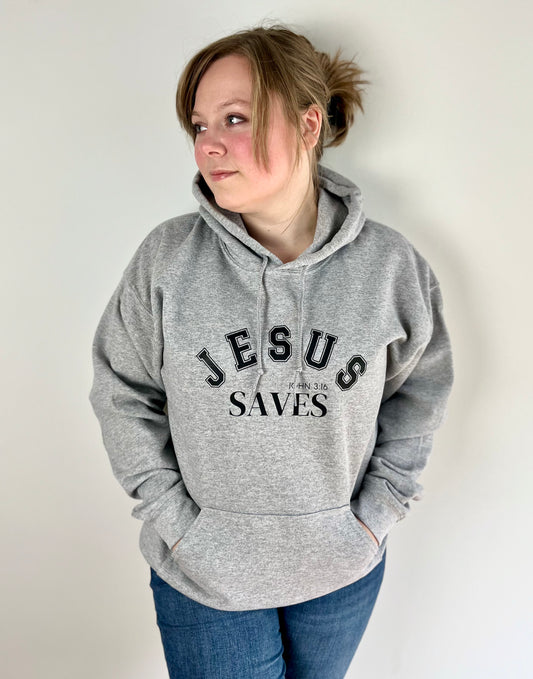 Jesus Saves Gray Hoodie