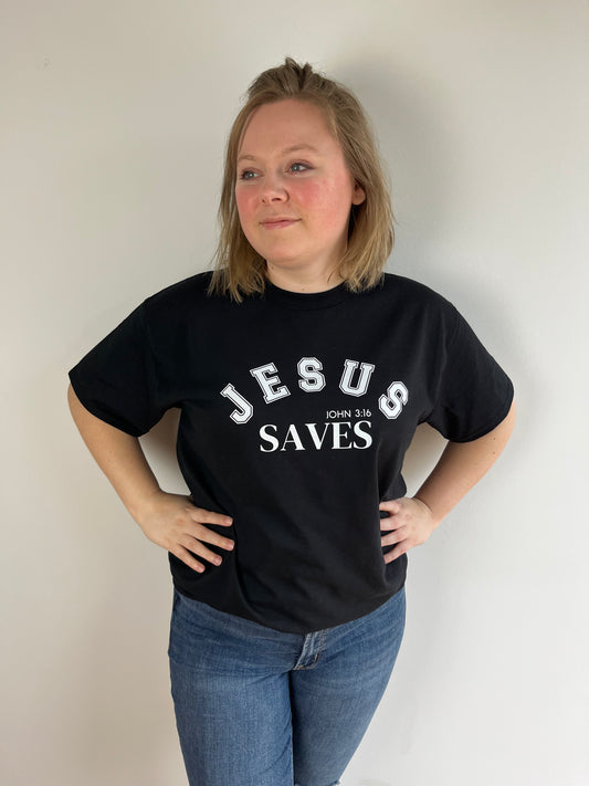 Jesus Saves Black T-shirt
