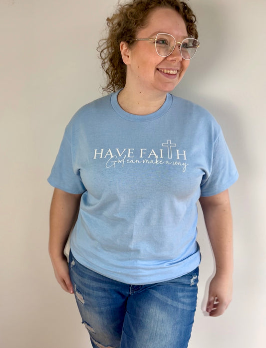 Have Faith Light Blue T-shirt
