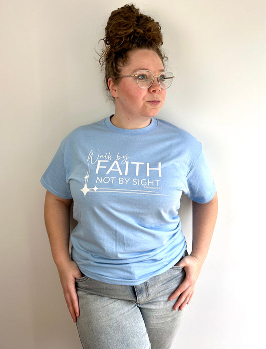 Walk By Faith Light Blue T-shirt
